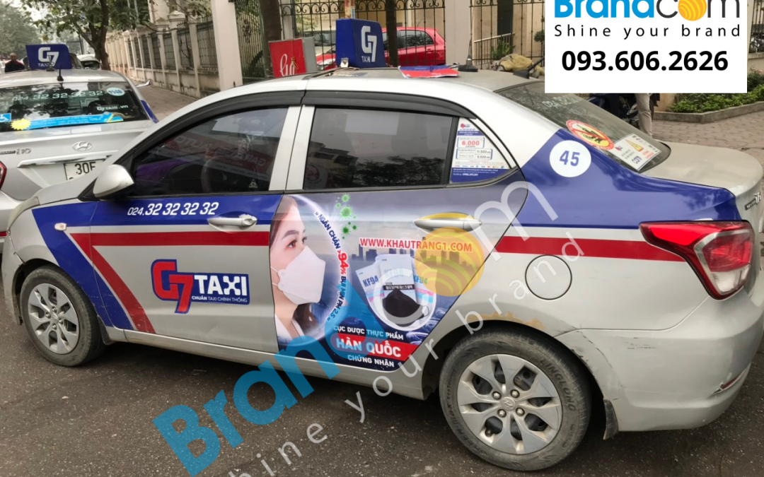 Dự án quảng cáo trên taxi G7 cho thương hiệu khẩu trang